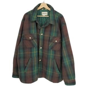 Deadstock Vintage St Johns Bay Men Chore Barn Jackets Wool Blend Plaid Size XL